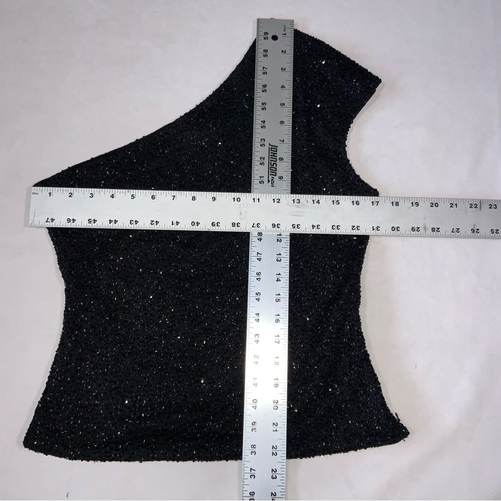 Lawrence Kazar beaded one shoulder top Size M - Picture 4 of 5